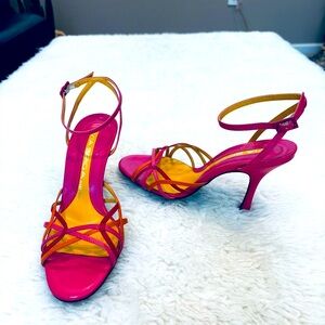 Via Spiga Multicolor Leather Strappy High Heels Shoes size 6 M